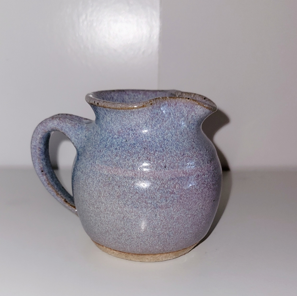 Vintage Blue Stoneware Creamer Light Blue Stoneware 80s